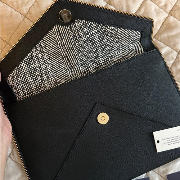 Rebecca Minkoff Black Clutch with Gold Accents - Picture 3 of 4